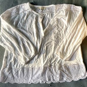 LOFT Eyelet Peasant Blouse